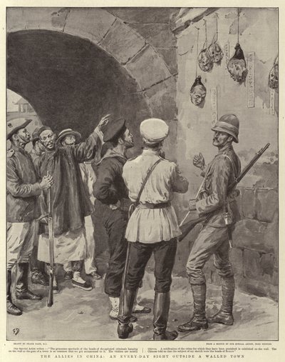 De bondgenoten in China, een dagelijks gezicht buiten een ommuurde stad door Frank Dadd